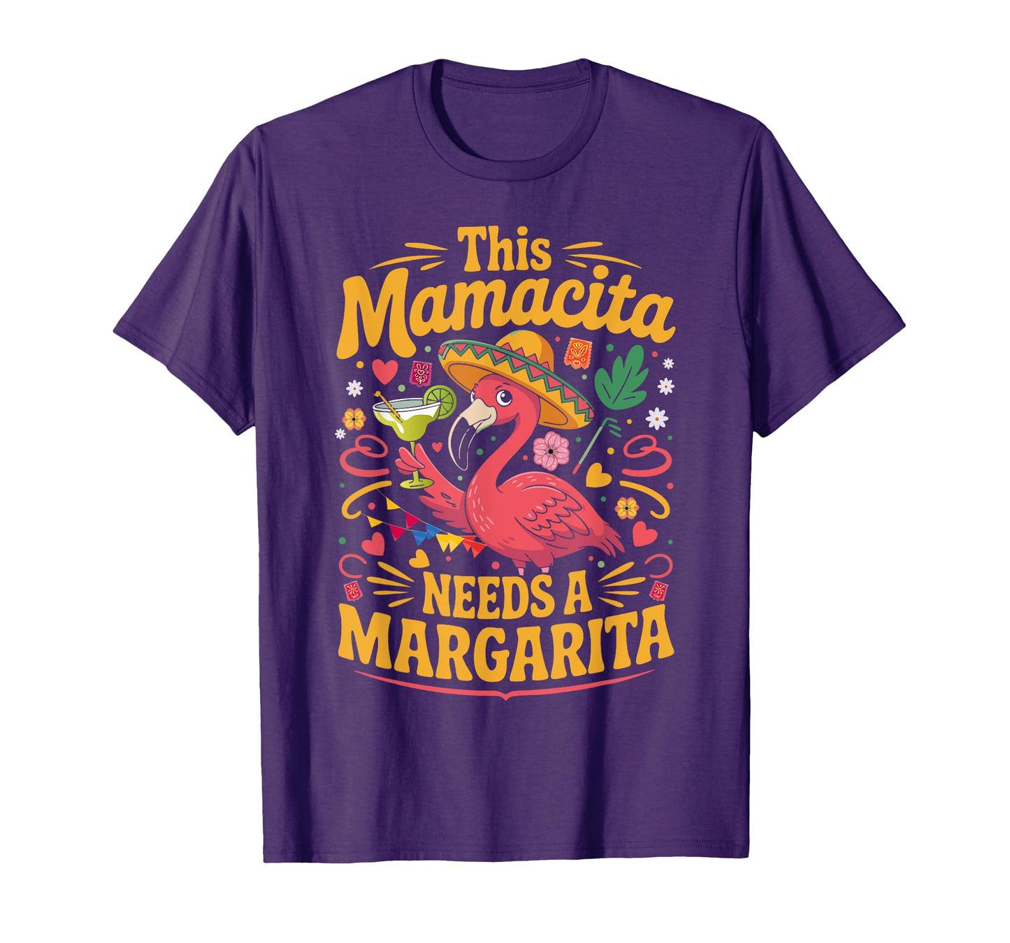 This Mamacita Needs a Margarita Funny Flamingo Cinco de Mayo T-Shirt