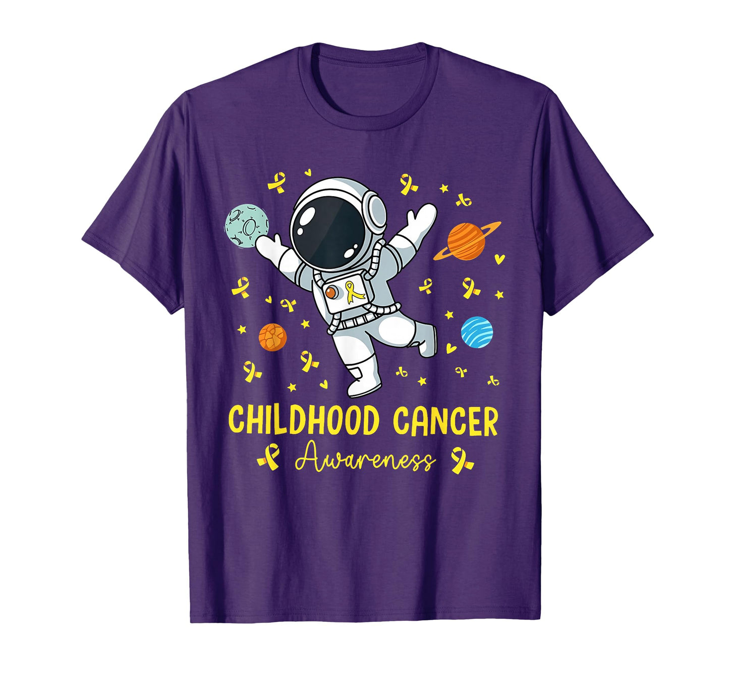 Astronaut Childhood Cancer in September We Wear Gold T-Shirt