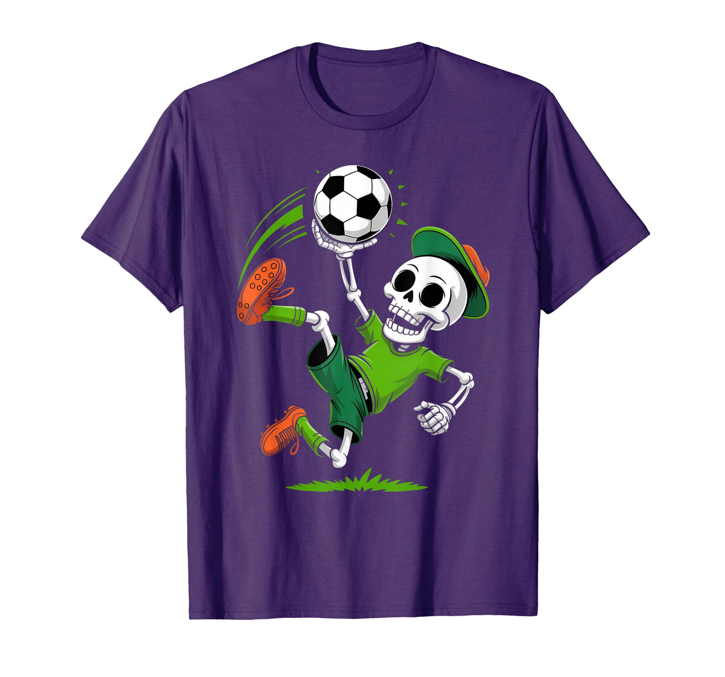 Skeleton Soccer Halloween Costume Boys Men Funny Football T-Shirt