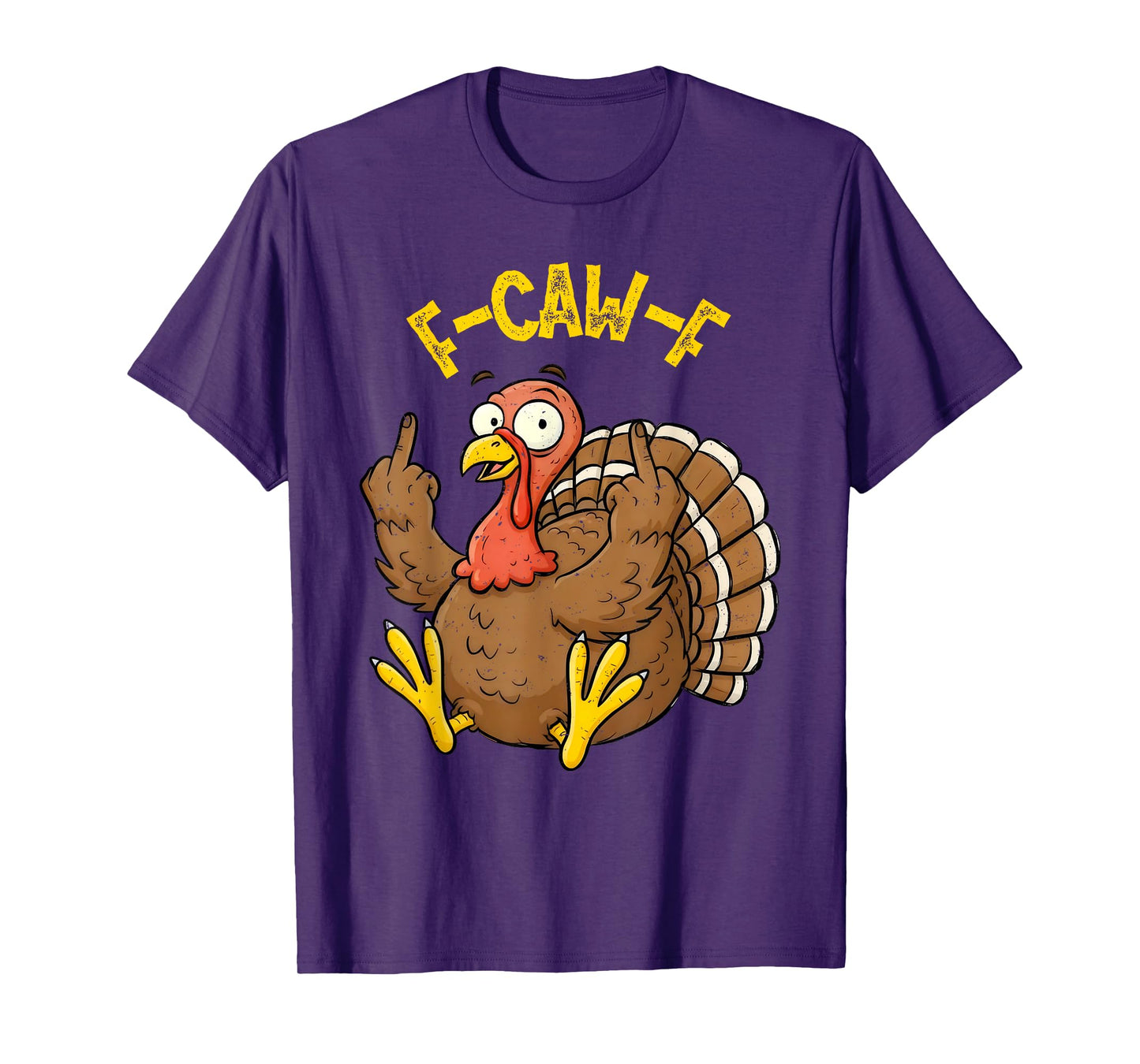 F CAW F Gobble Till You Wobble Funny Turkey Friends Crew T-Shirt