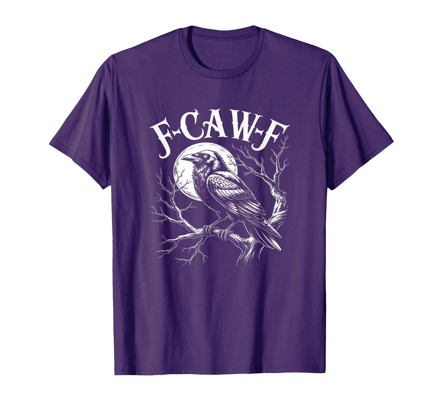 Funny Raven F-Caw-F Gothic Halloween Artwork T-Shirt