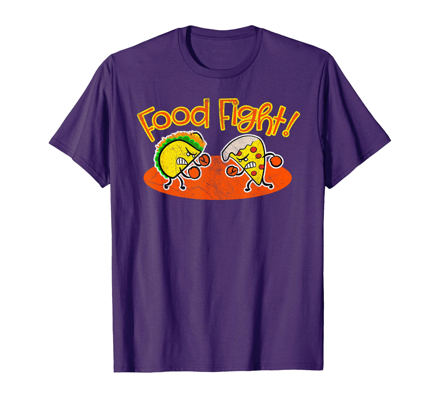 Food Fight - Funny Taco Pizza Slice Hungry Cartoon Foods T-Shirt