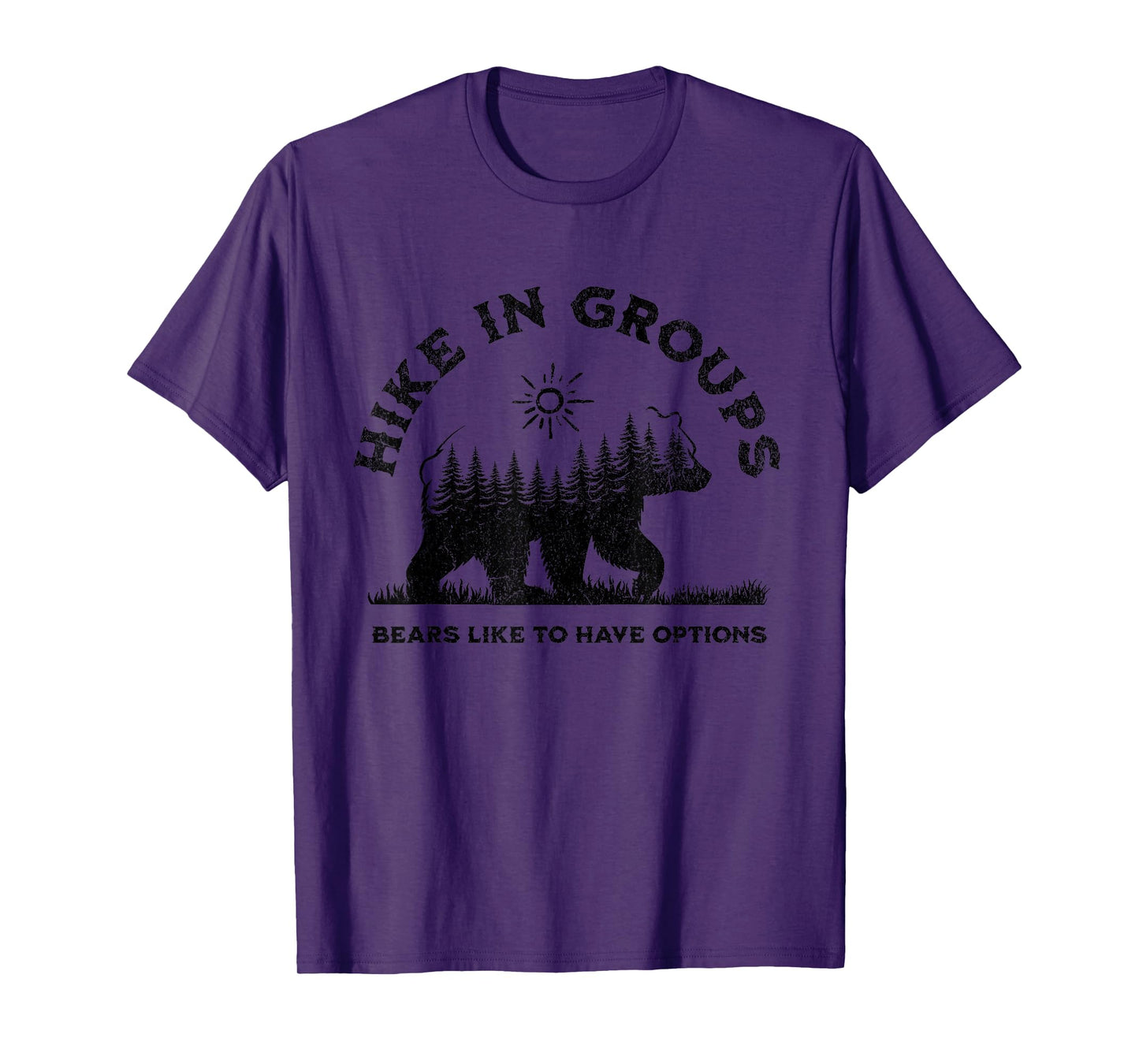 Hike in Groups Bears Like to Have Options Funny Camping T-Shirt