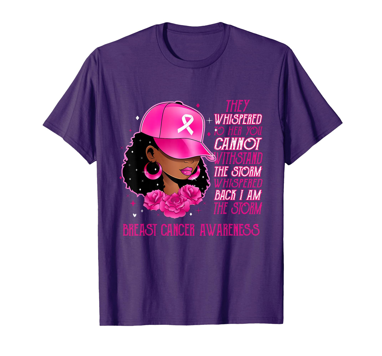 I'm The Storm Black Women Breast Cancer Survivor Pink Ribbon T-Shirt