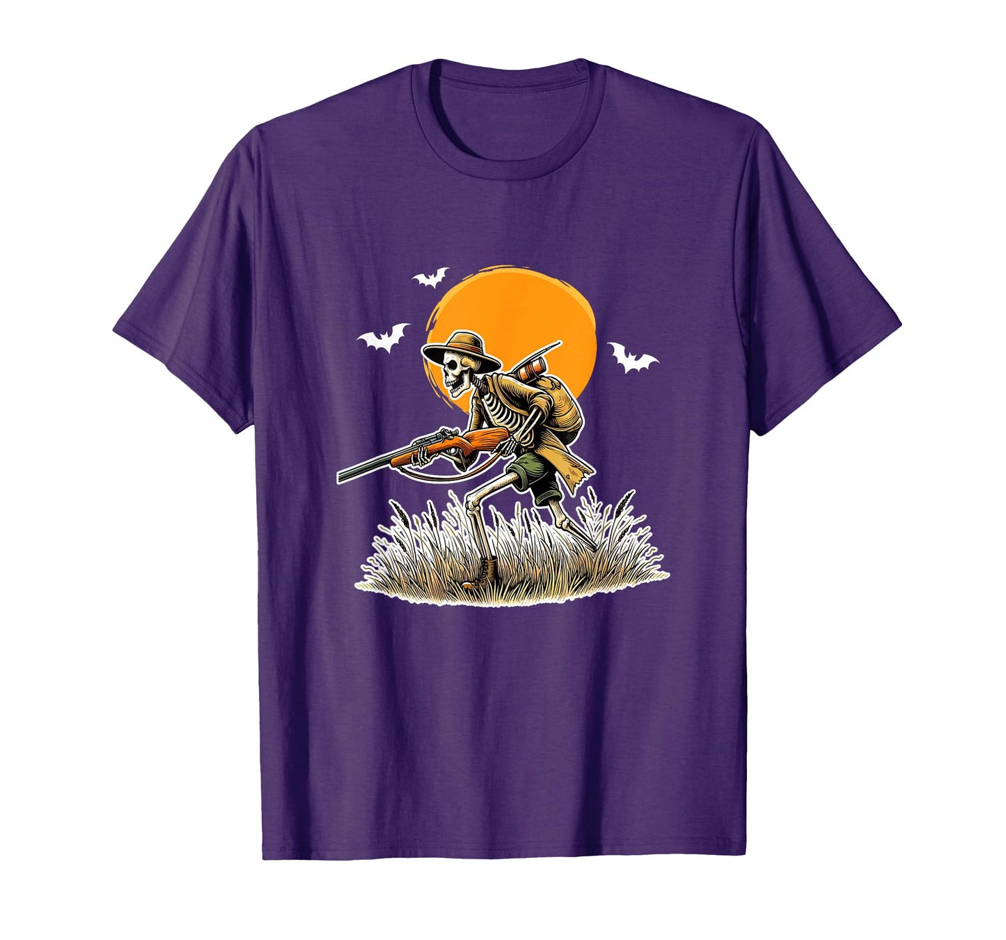 Skeleton Hunting Halloween Costume Sports Lover Family T-Shirt