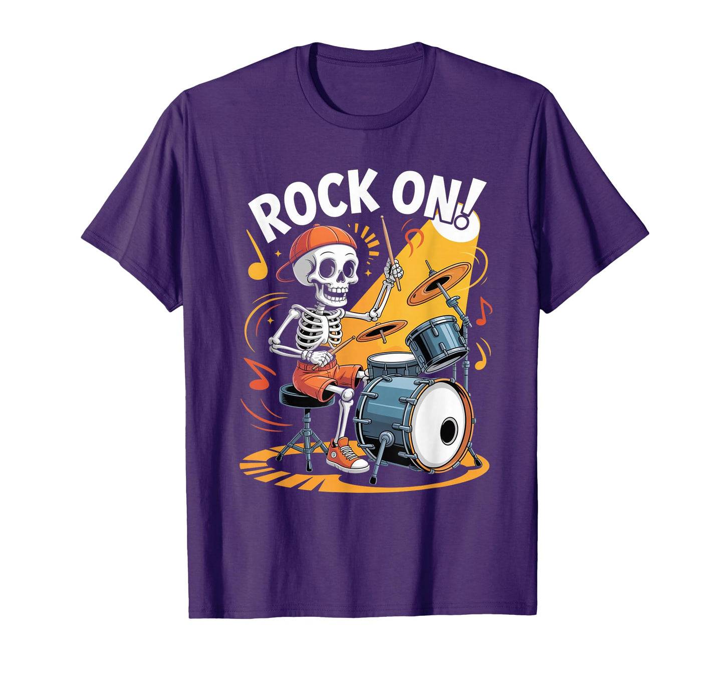 Rock On Skulls Halloween Music Festival Bones T-Shirt