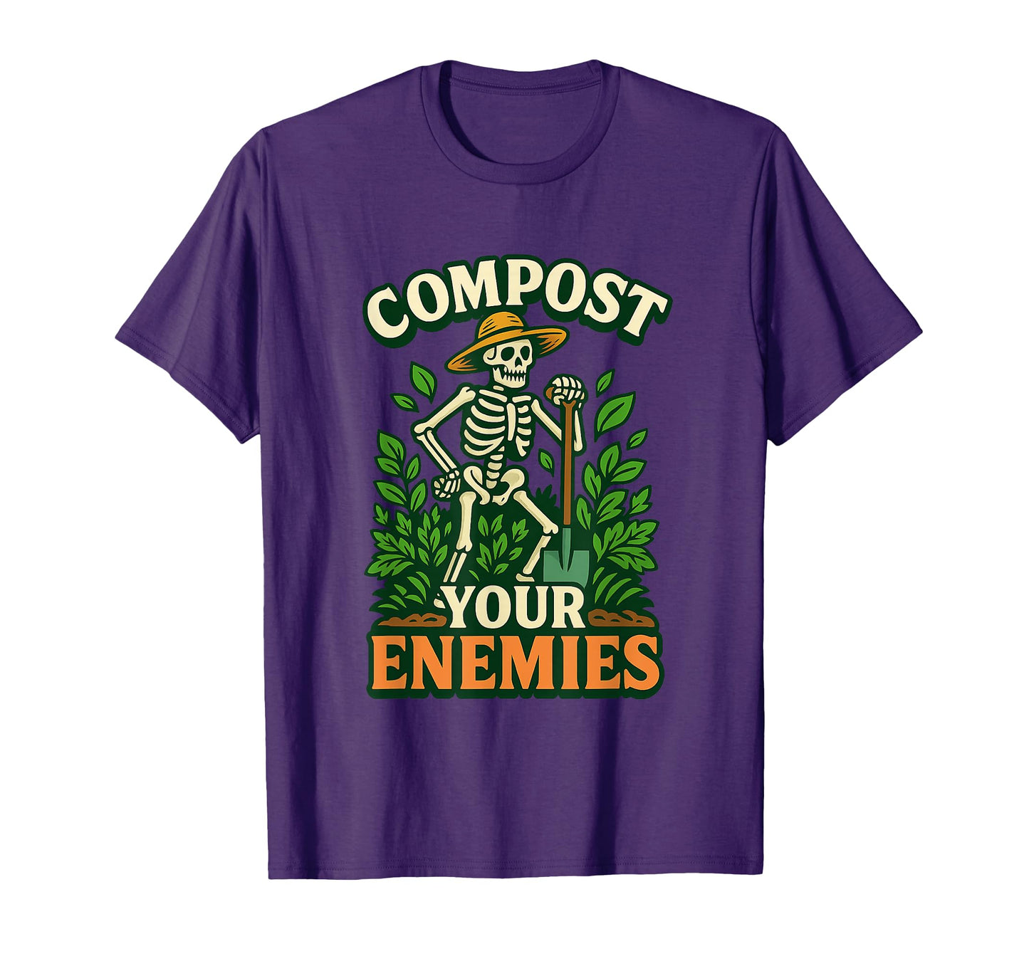 Funny Compost Your Enemies Gardening Skeleton Shirt T-Shirt