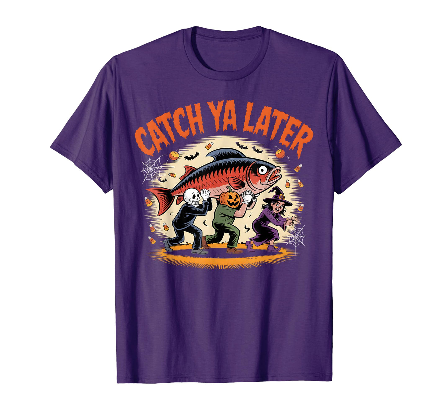 Catch Ya Later Funny Halloween Fishing Pun T-Shirt