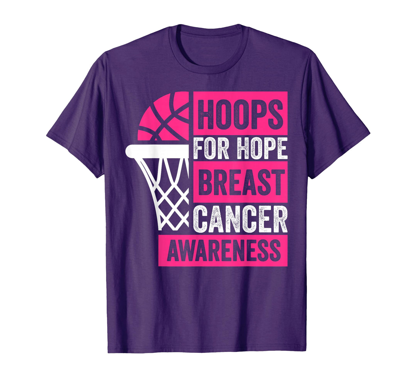Hoops For Hope Basketball Family Breast Cancer Awareness T-Shirt