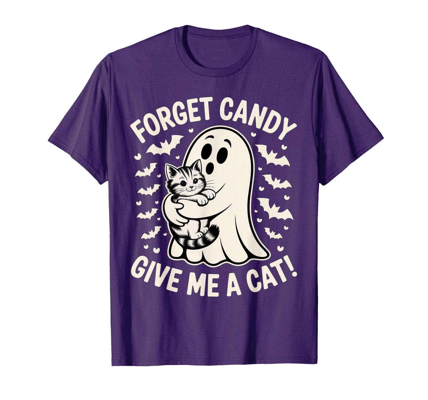 Halloween Forget Candy Give Me Cat Costume Women Men Kids T-Shirt
