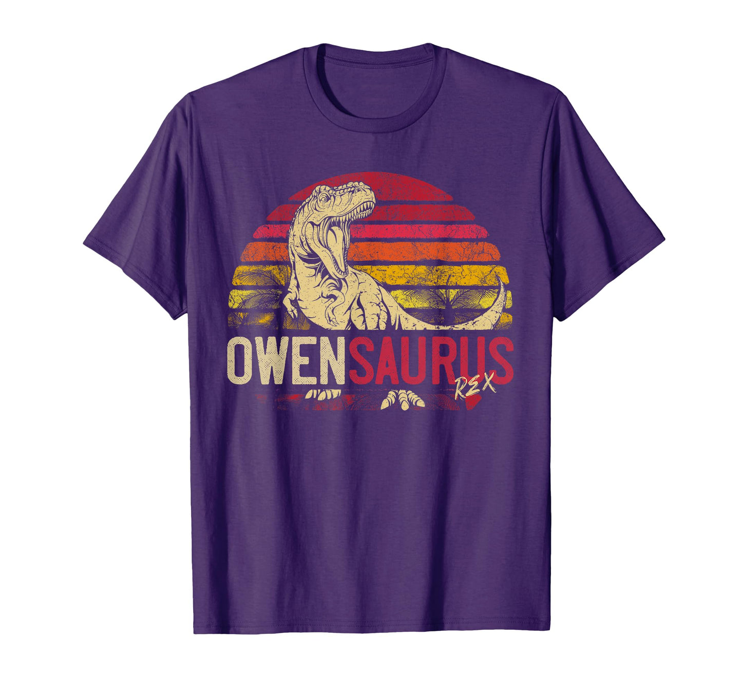 Owen Saurus Funny Personalized Dinosaur T Rex Name Boys Gift T-Shirt