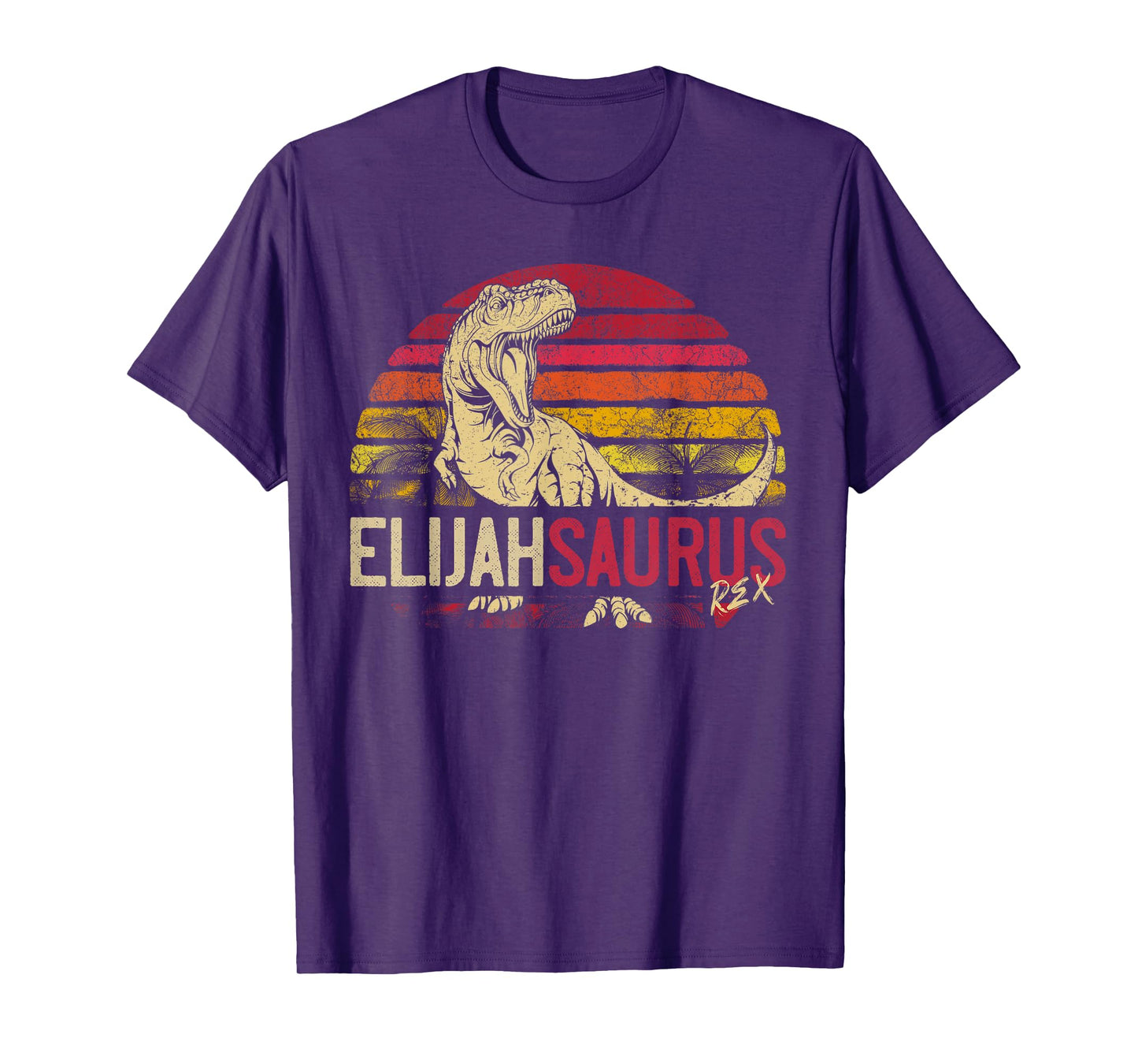 Elijah Saurus Funny Personalized Dinosaur T Rex Name Gift T-Shirt