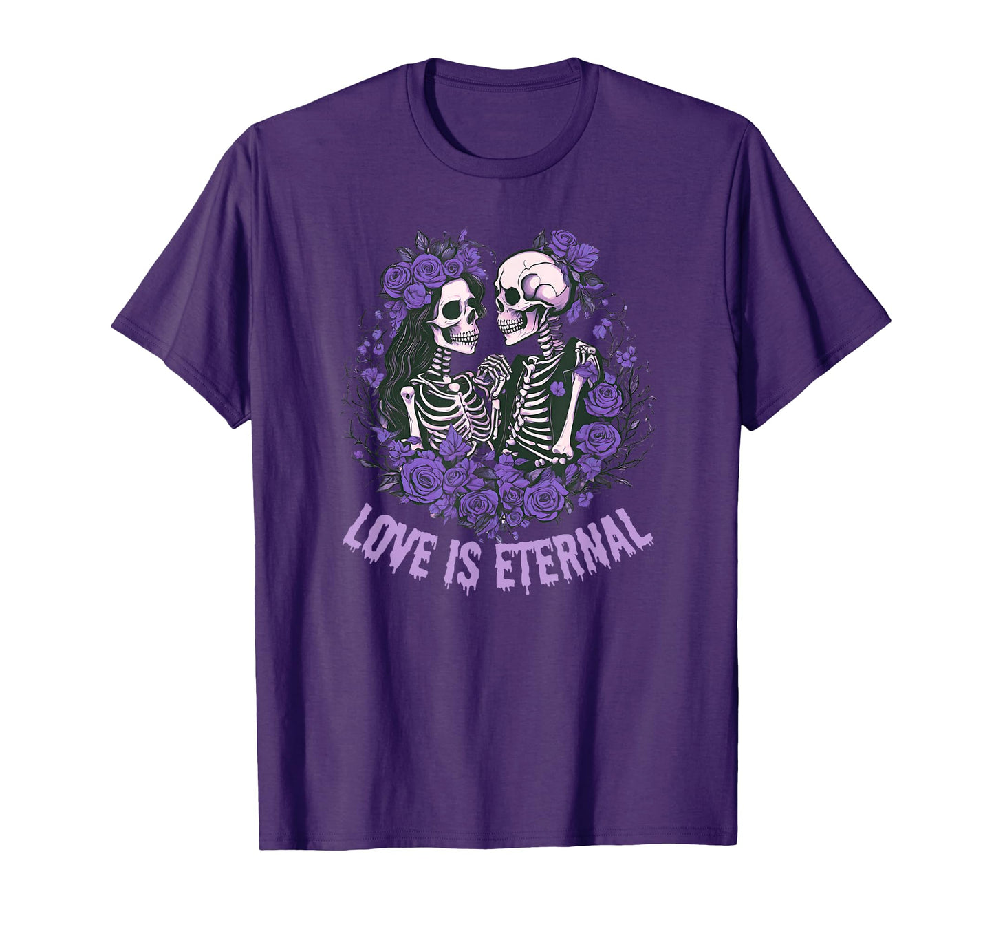 Love is Eternal Skeleton Couple Halloween Tee Spooky Romance T-Shirt
