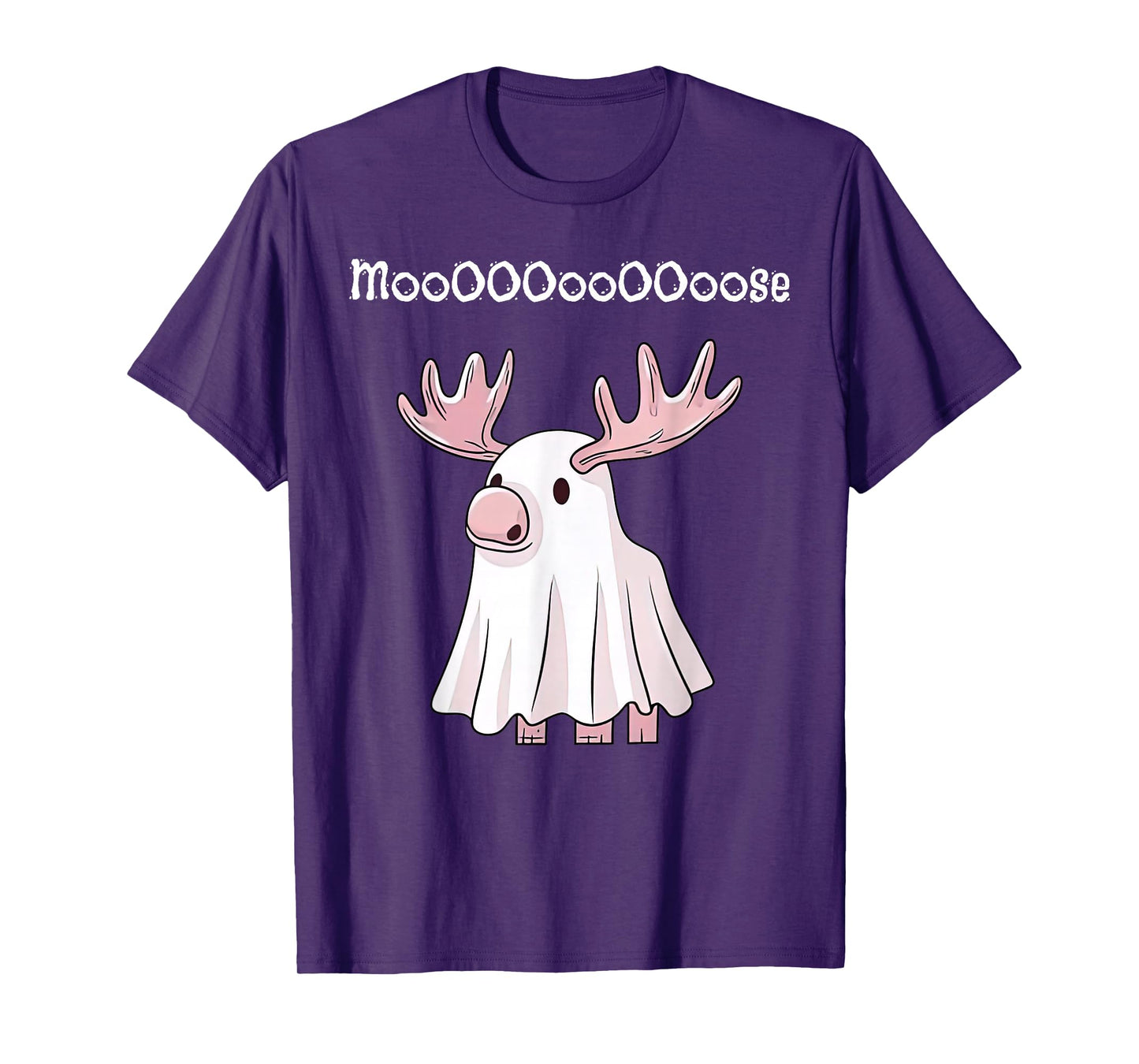 Halloween Ghost Moose Nature Outdoorsy Camping Animal Lover T-Shirt