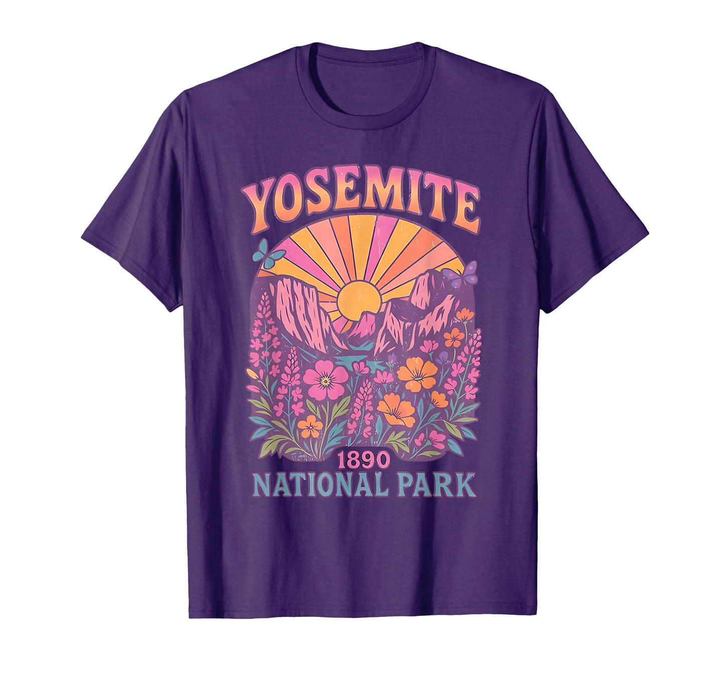 Retro Yosemite National Park USA Vintage Hiking T-Shirt