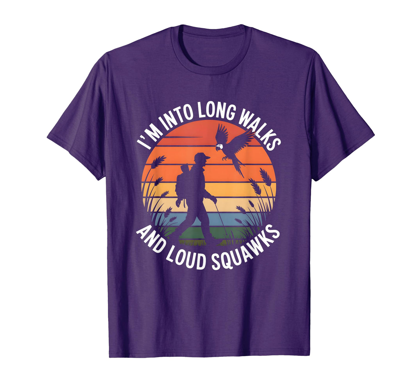 I'm Into Long Walks and Loud Squawks Retro Birdwatcher T-Shirt