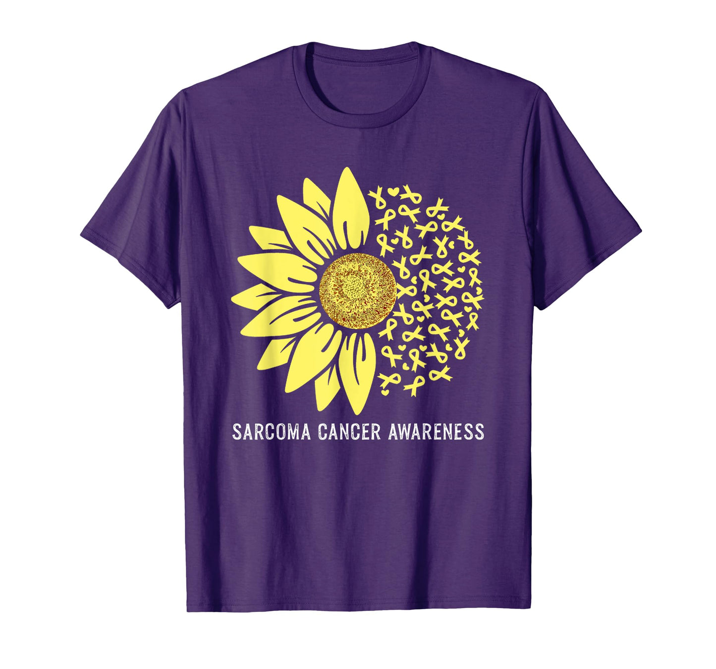 Yellow Ribbon Sunflower Sarcoma Cancer Awareness T-Shirt
