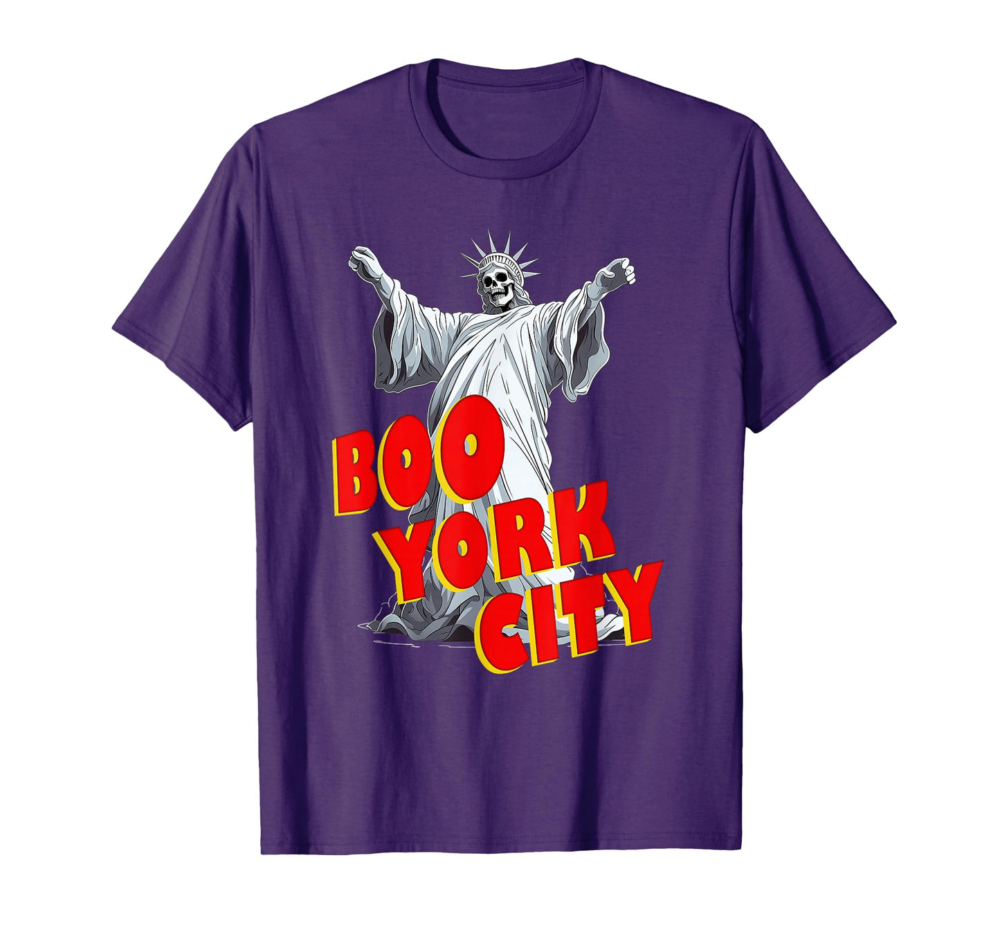 Boo York City - Funny Halloween Statue of Liberty Skeleton T-Shirt