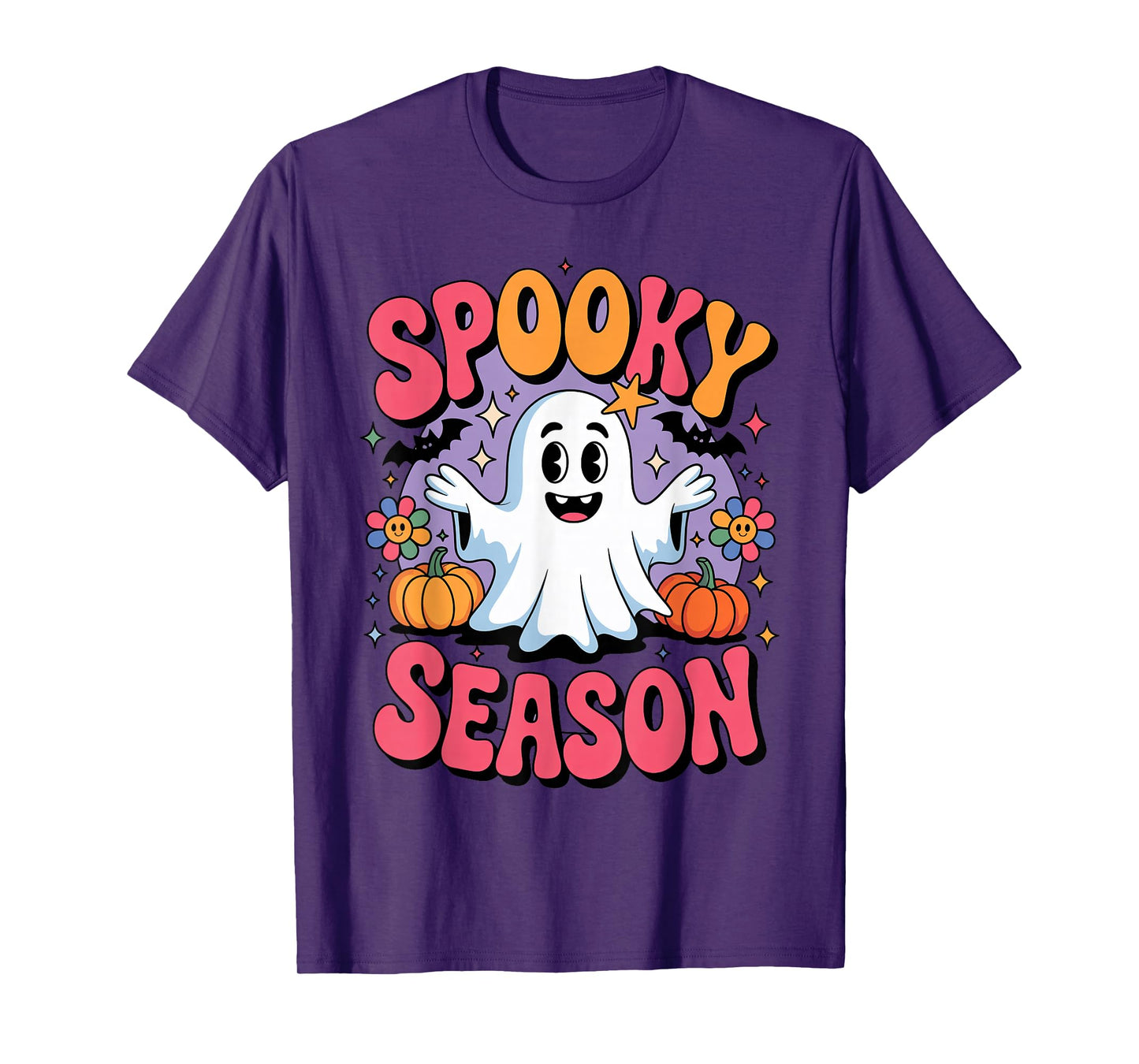 Family Matching Groovy Ghost Spooky Season Halloween Party T-Shirt