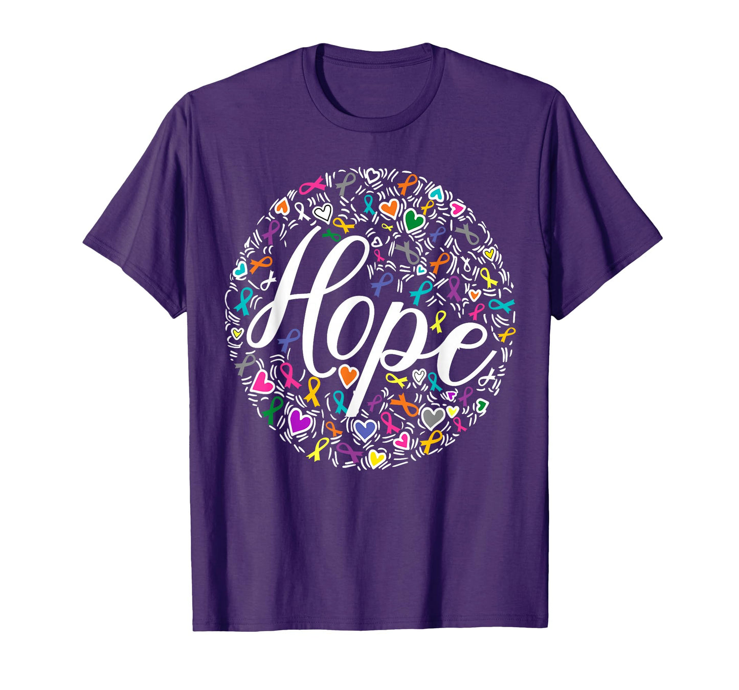 All Cancer Awareness Pink Grey Ribbon Hope Survivor T-Shirt