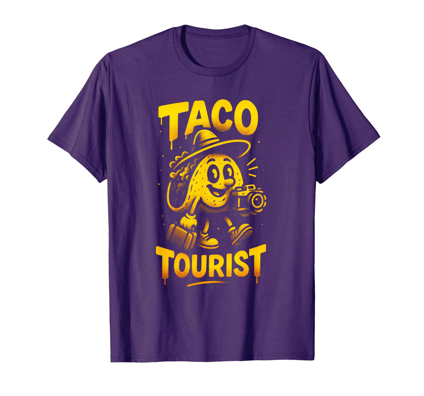 Taco Tourist Graffiti Typography Artwork T-Shirt