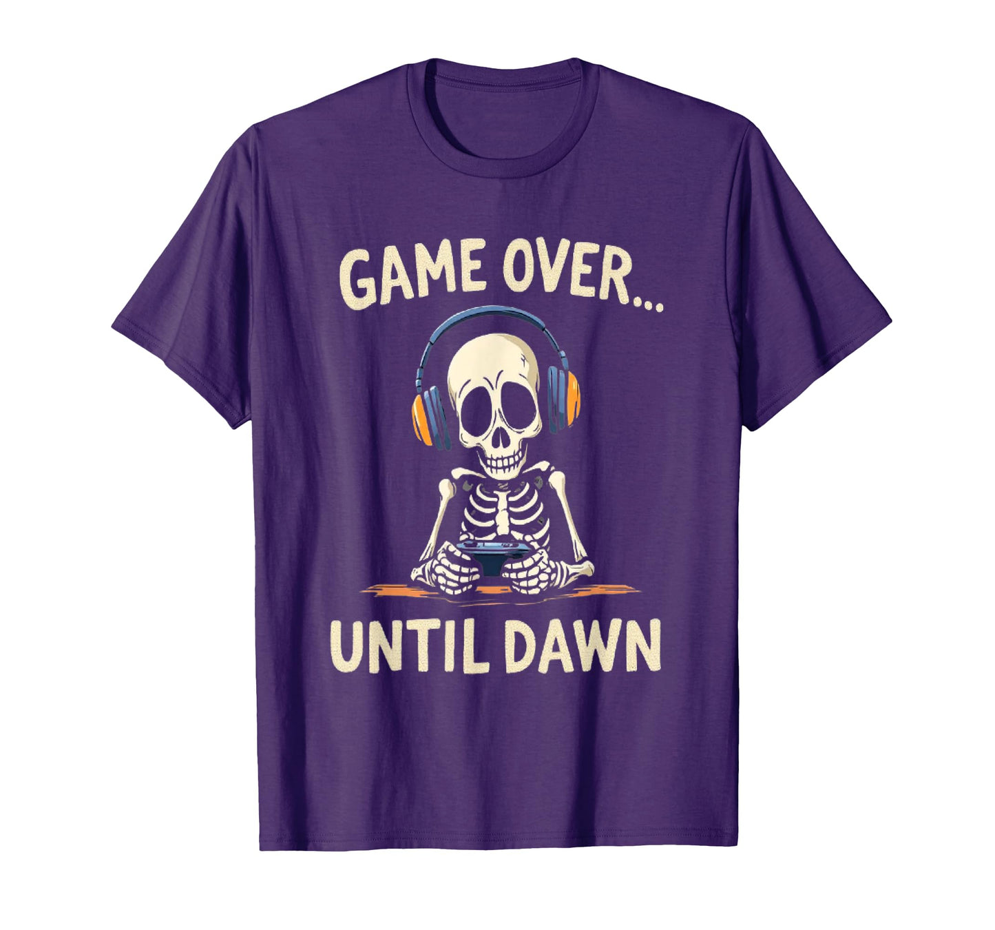 Halloween Skeleton Gamer Video Gaming Boys Men Kids Tees T-Shirt