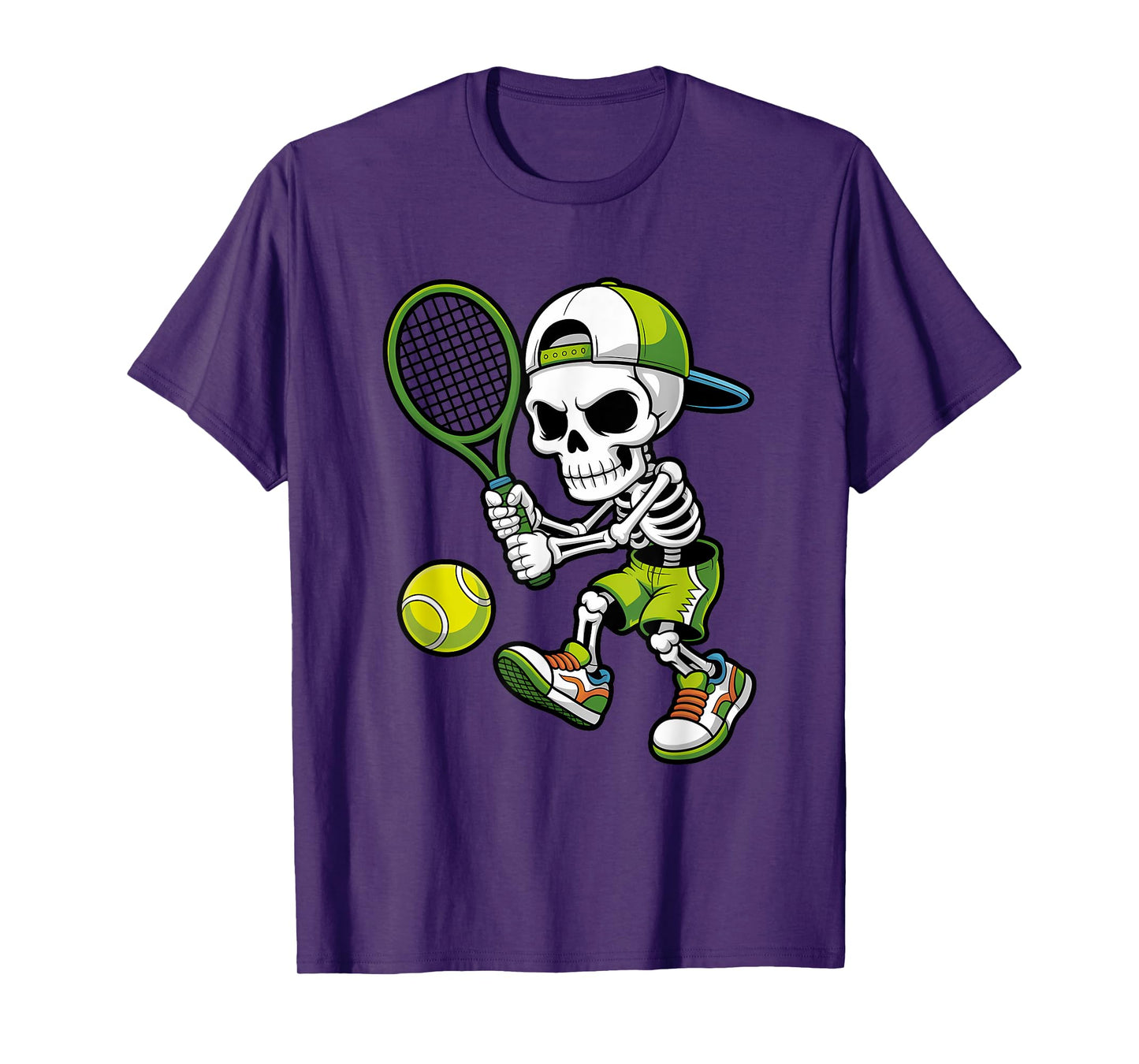Skeleton Tennis Halloween Costume Funny Gifts Men Boys Kids T-Shirt