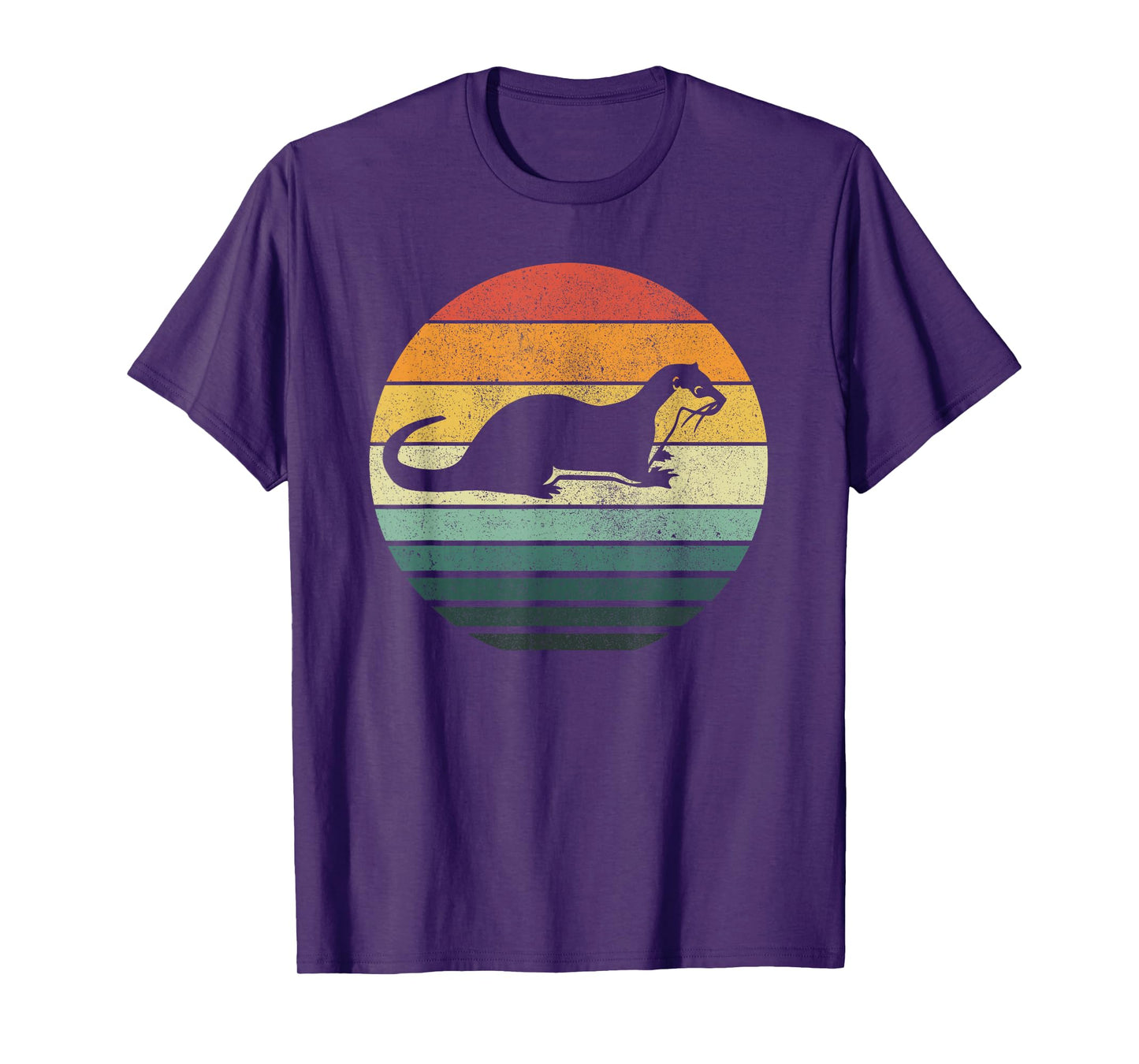 Sea Otter Animal Sunset Retro Vintage 70s Nature Lovers T-Shirt