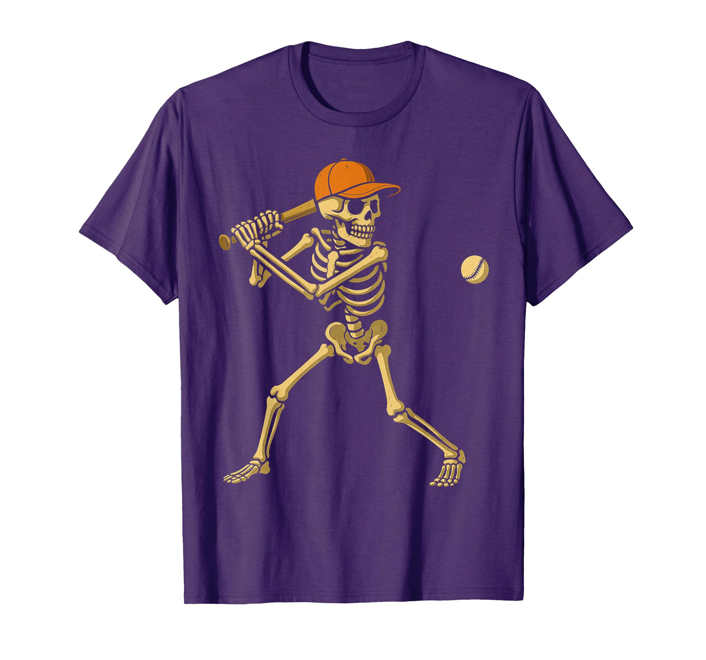 Skeleton Baseball Halloween Costume Funny Men Boys Kids T-Shirt