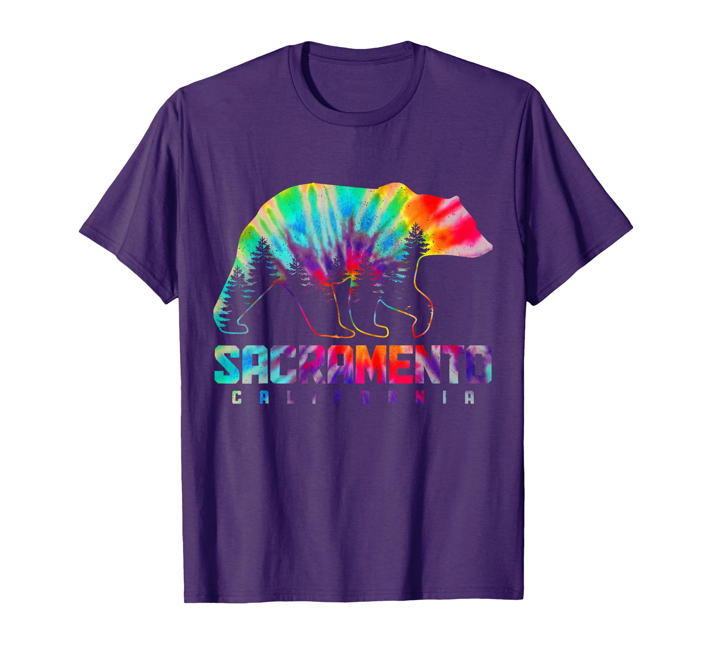 Sacramento California Tie Dye Bear Pride Outdoor Vintage T-Shirt