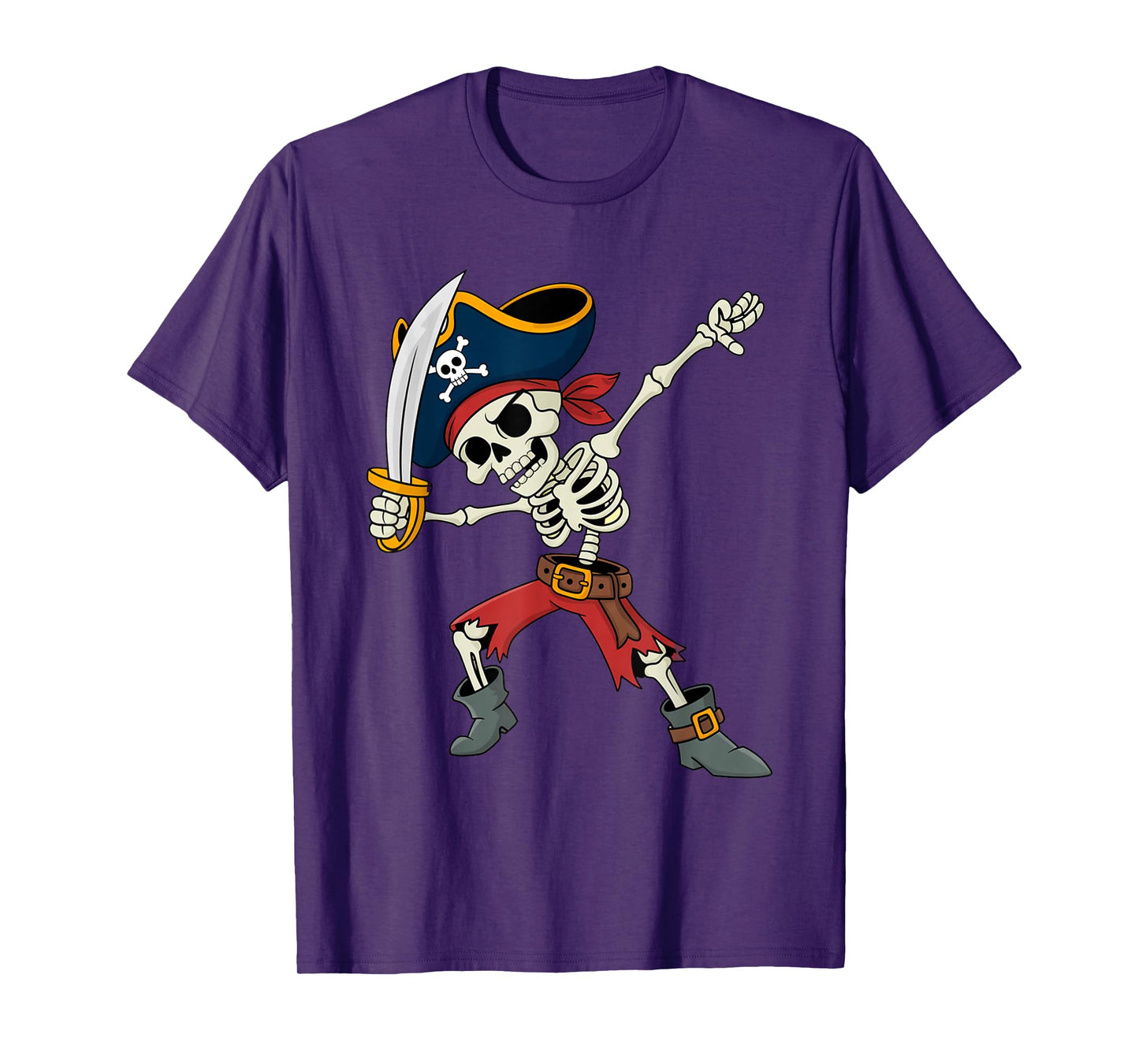 Funny Dab Kids Boy Dabbing Skeleton Pirate Spooky Halloween T-Shirt