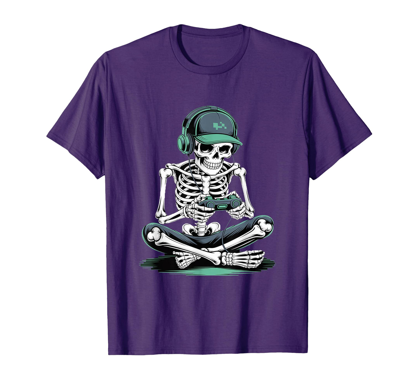 Funny Halloween Skeleton Gamer T-Shirt
