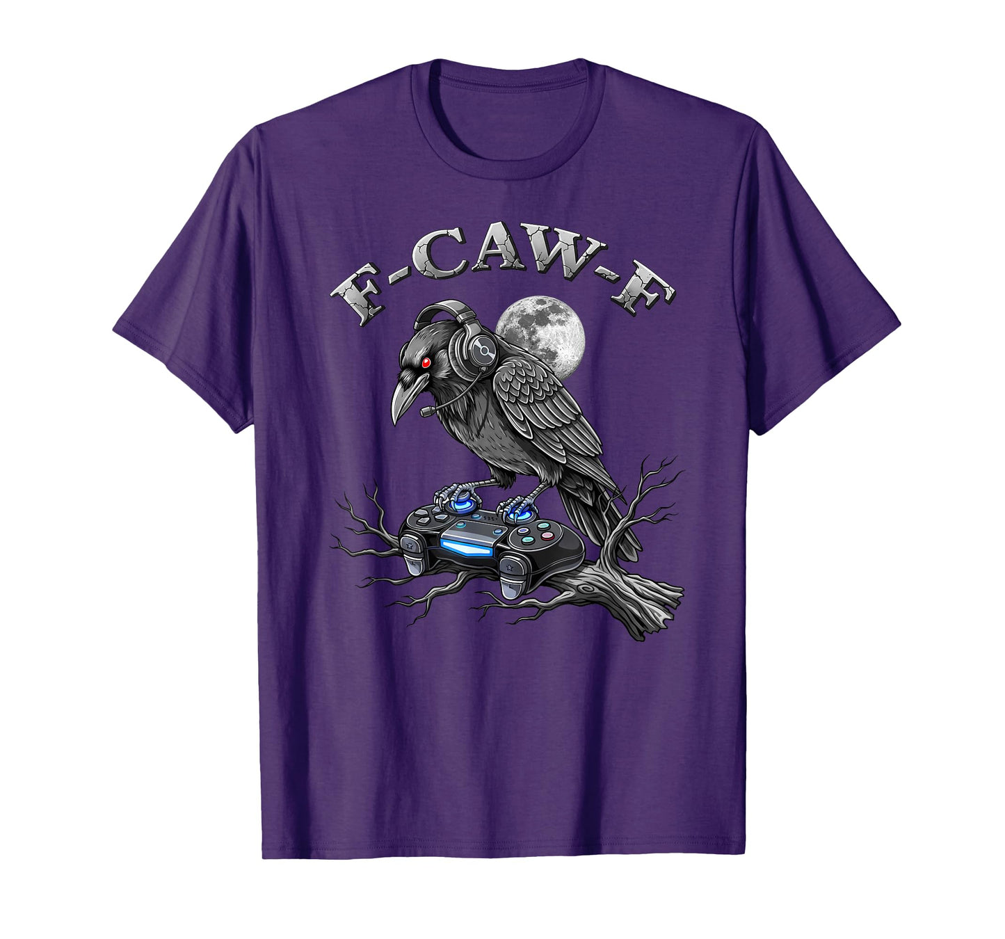 Black Crow, F-Caw-F Funny Black Bird Gamer Gothic Adult T-Shirt
