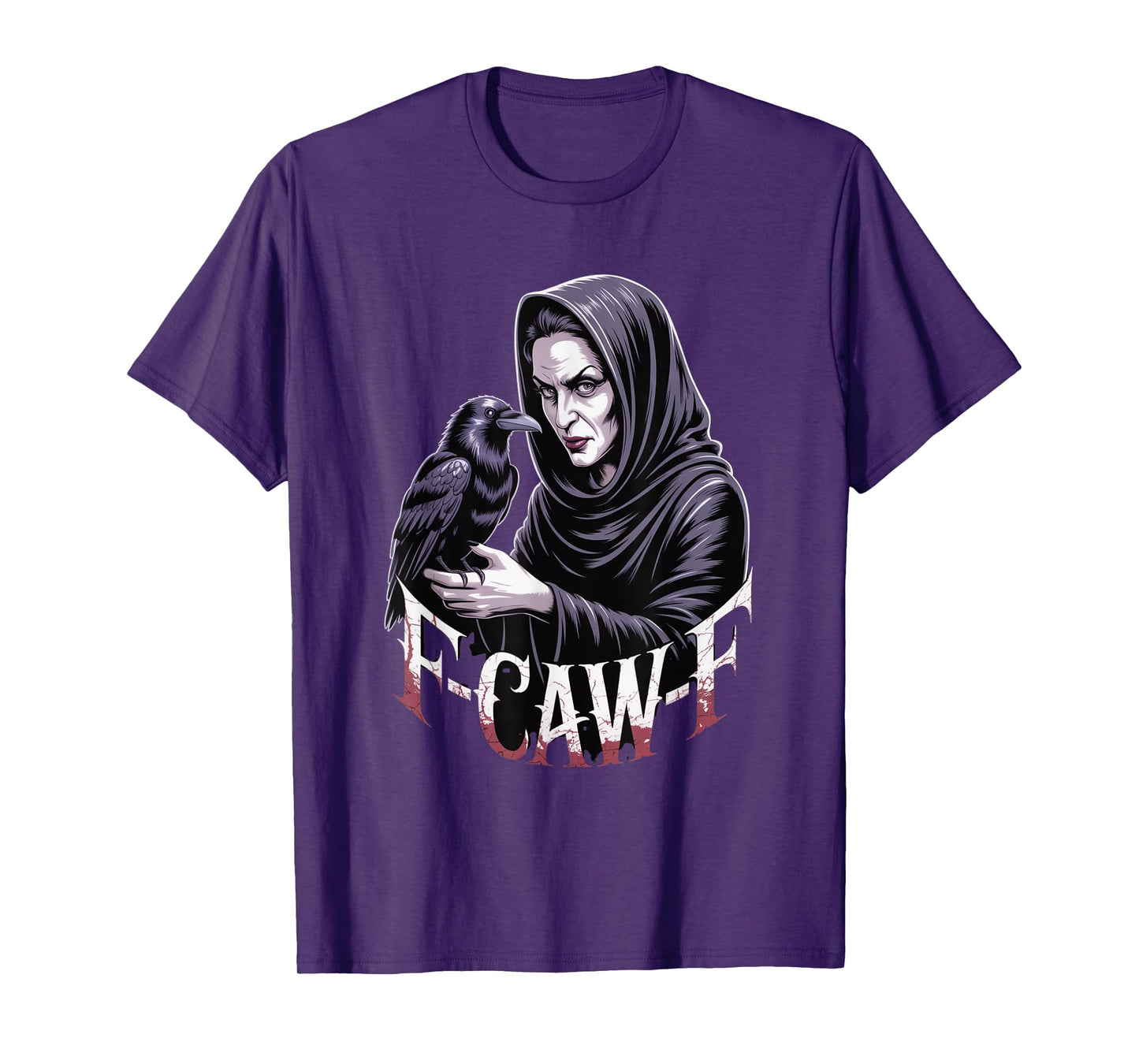 F-Caw-F Crow Funny Gothic Moon Black Bird Halloween T-Shirt