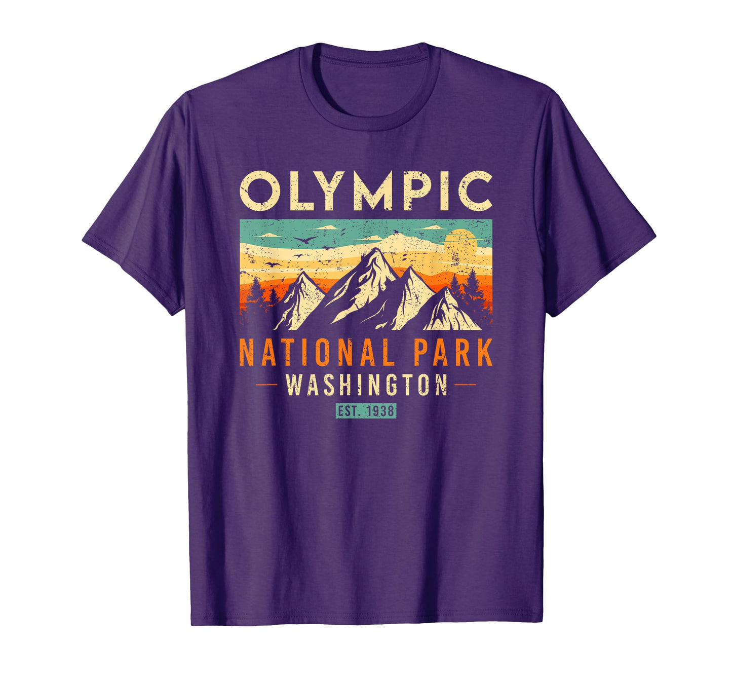 National Parks US Store Olympic Est 1938 Washington Retro National Park T-Shirt