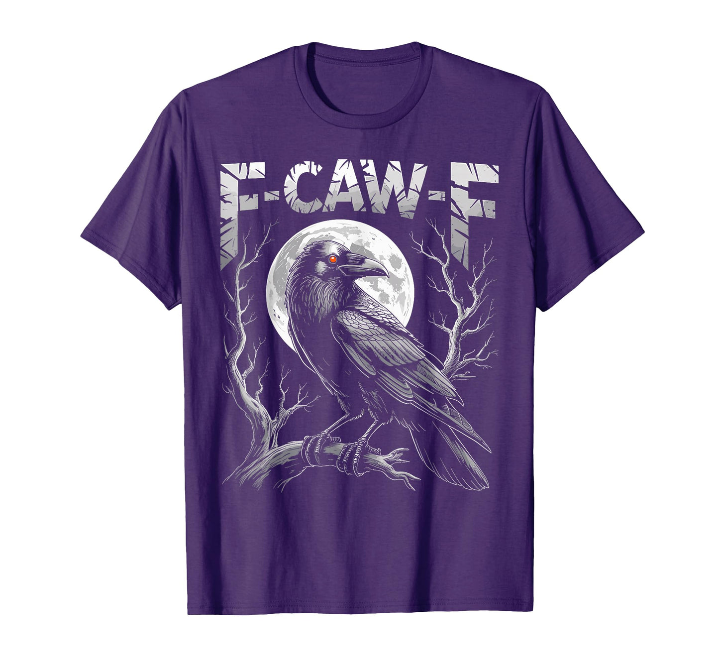 Black Crow, F-Caw-F Funny Black Bird Moon Gothic Adult Humor T-Shirt