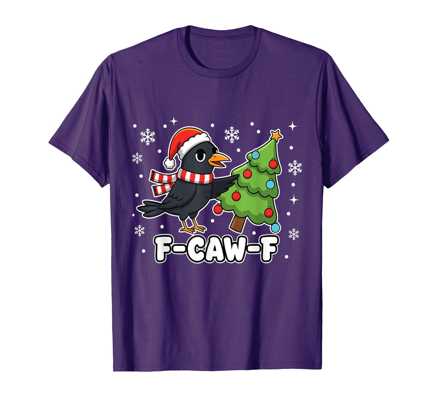 F-CAW-F Raven Christmas Holidays Funny F Caw F Black Crow T-Shirt