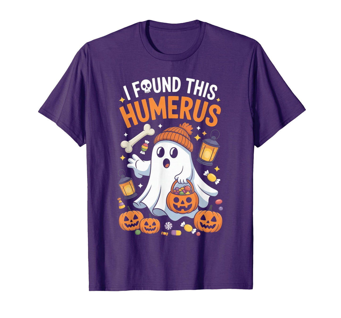 Ghost I Found This Humerus Halloween Skeleton Women Gifts T-Shirt