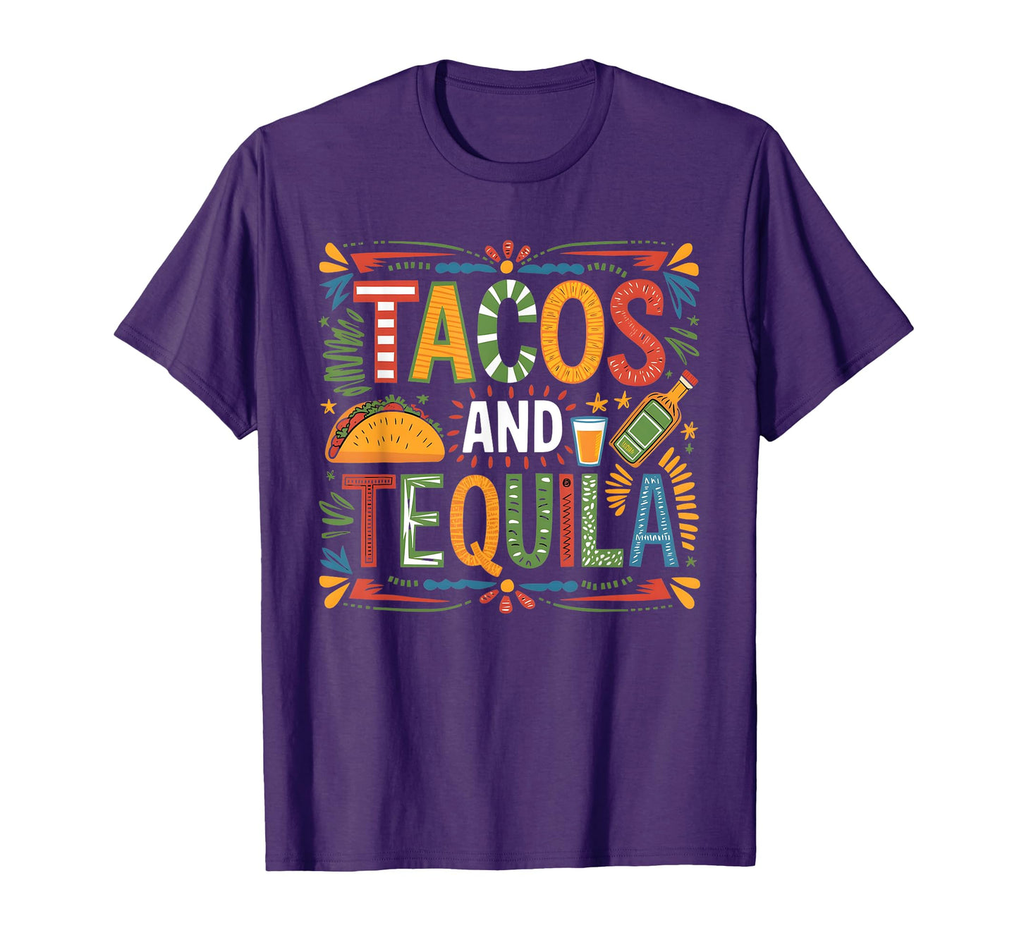 Tacos And Tequila Funny Drinking Taco Mexican Food Lover T-Shirt