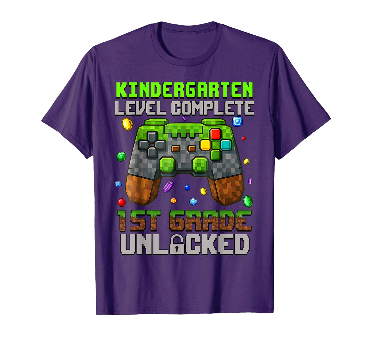 Kindergarten Graduation 1st Grade Unlocked Gamer Pixel T-Shirt