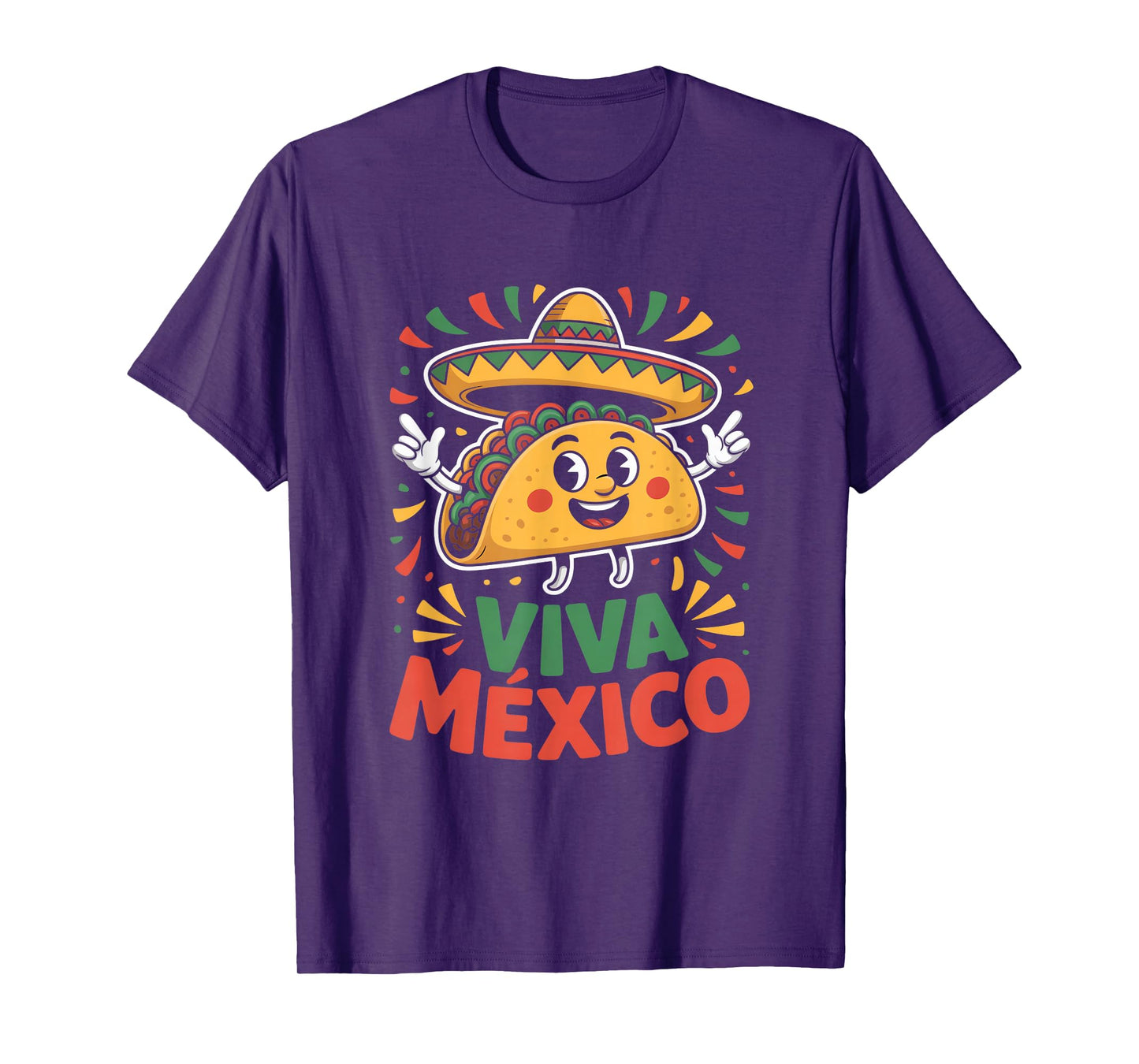 Viva Mexico Happy Taco Sombrero Fiesta Celebration T-Shirt