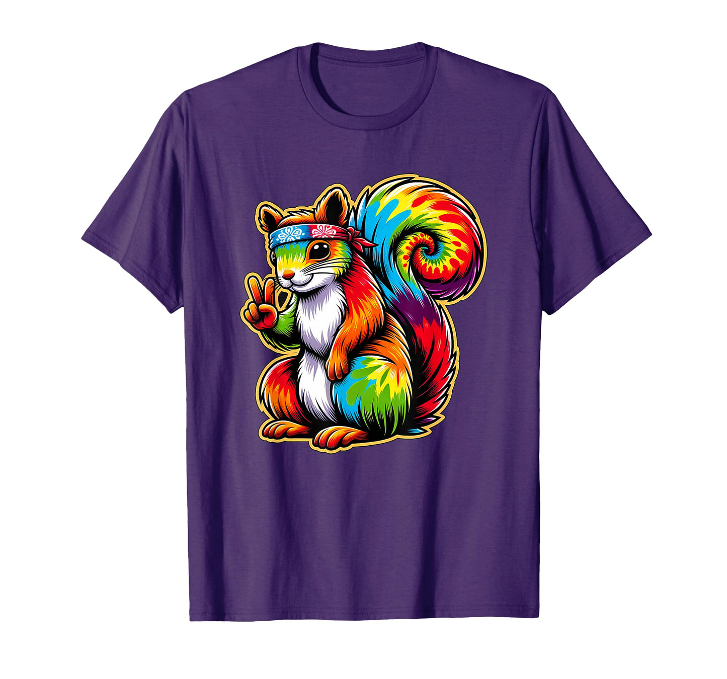 Peace Sign Tie Dye Squirrel T-Shirt