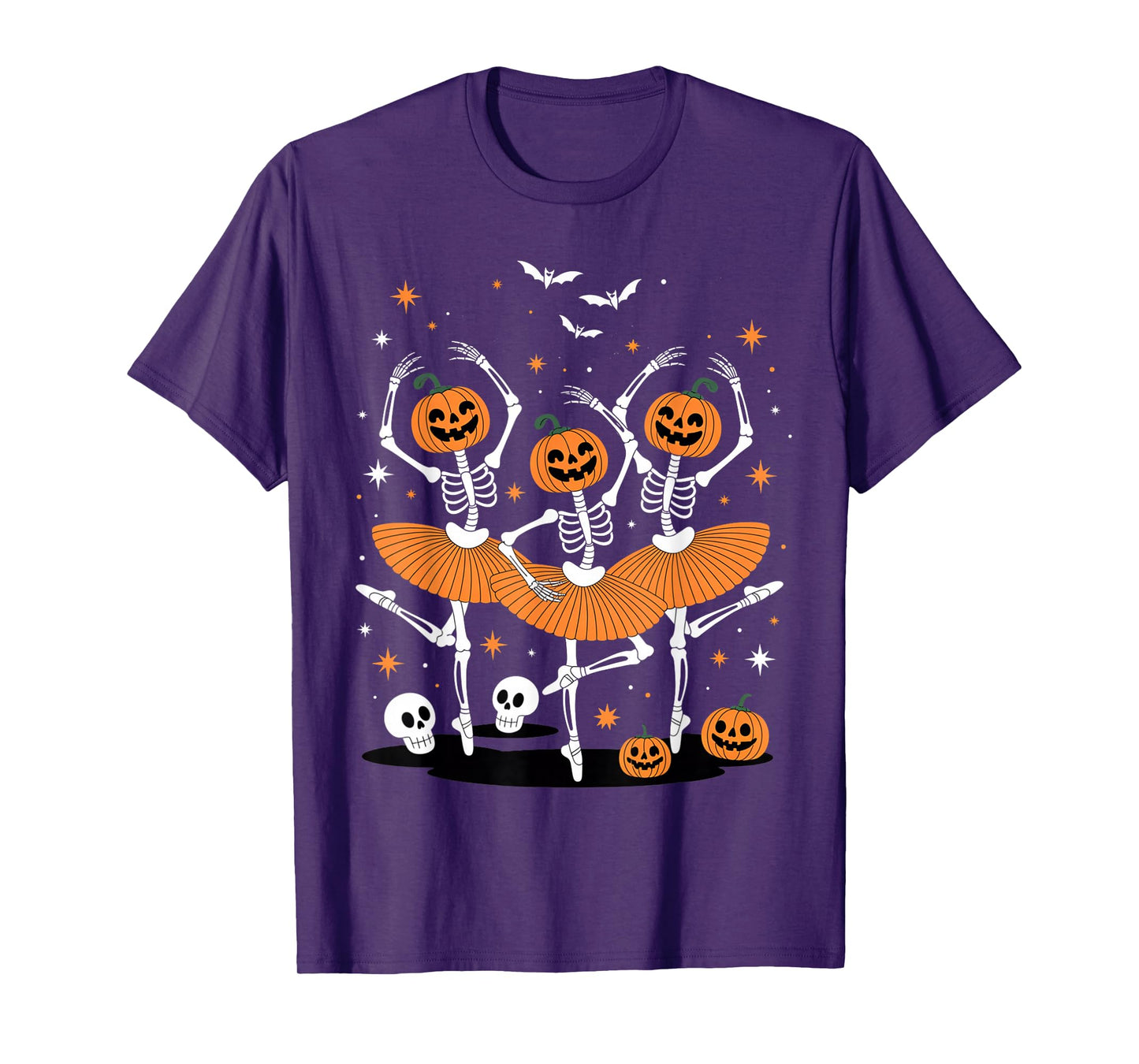 Skeleton Ballerina Ballet Dance Halloween Women Girl T-Shirt