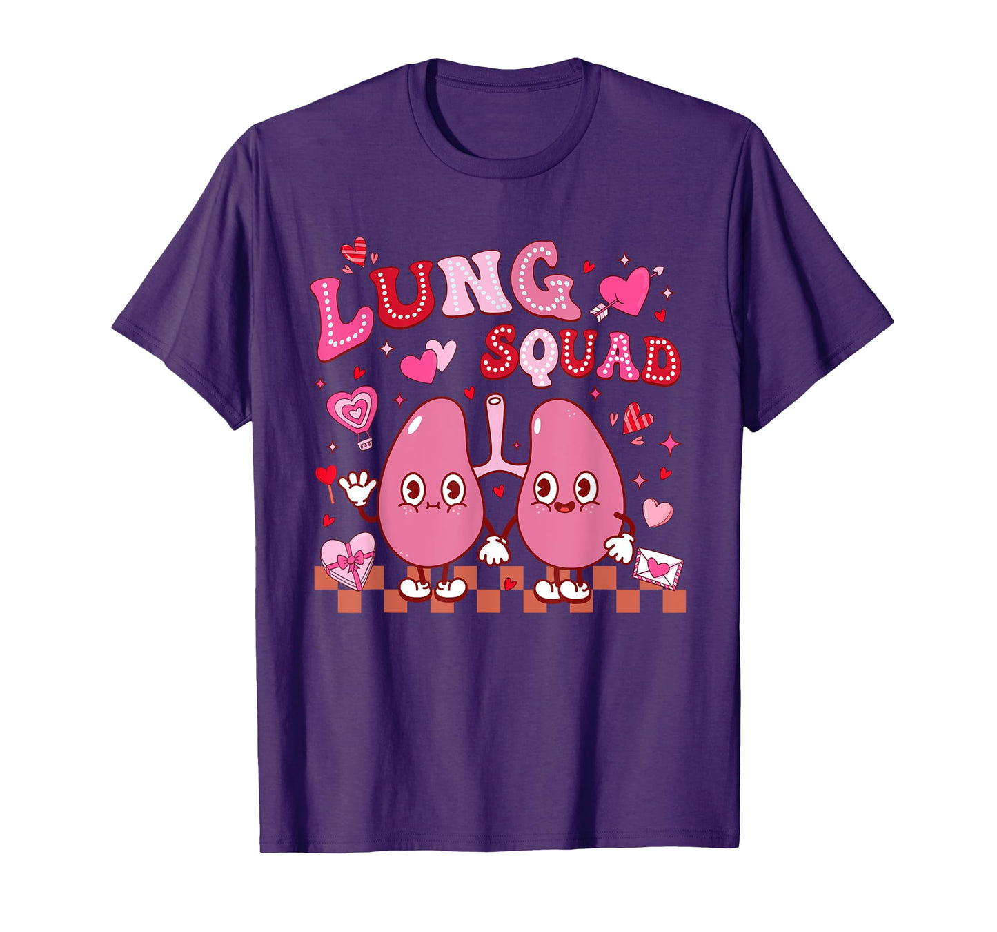Groovy Lung Squad Respiratory Therapist Valentine's Day T-Shirt