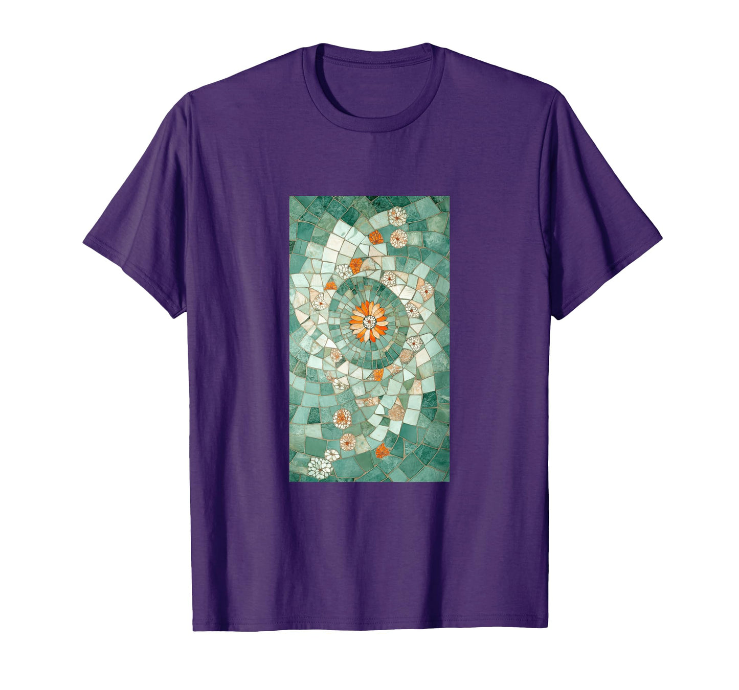 Vibrant Mosaic Tiles Floral Botanical Floral T-Shirt