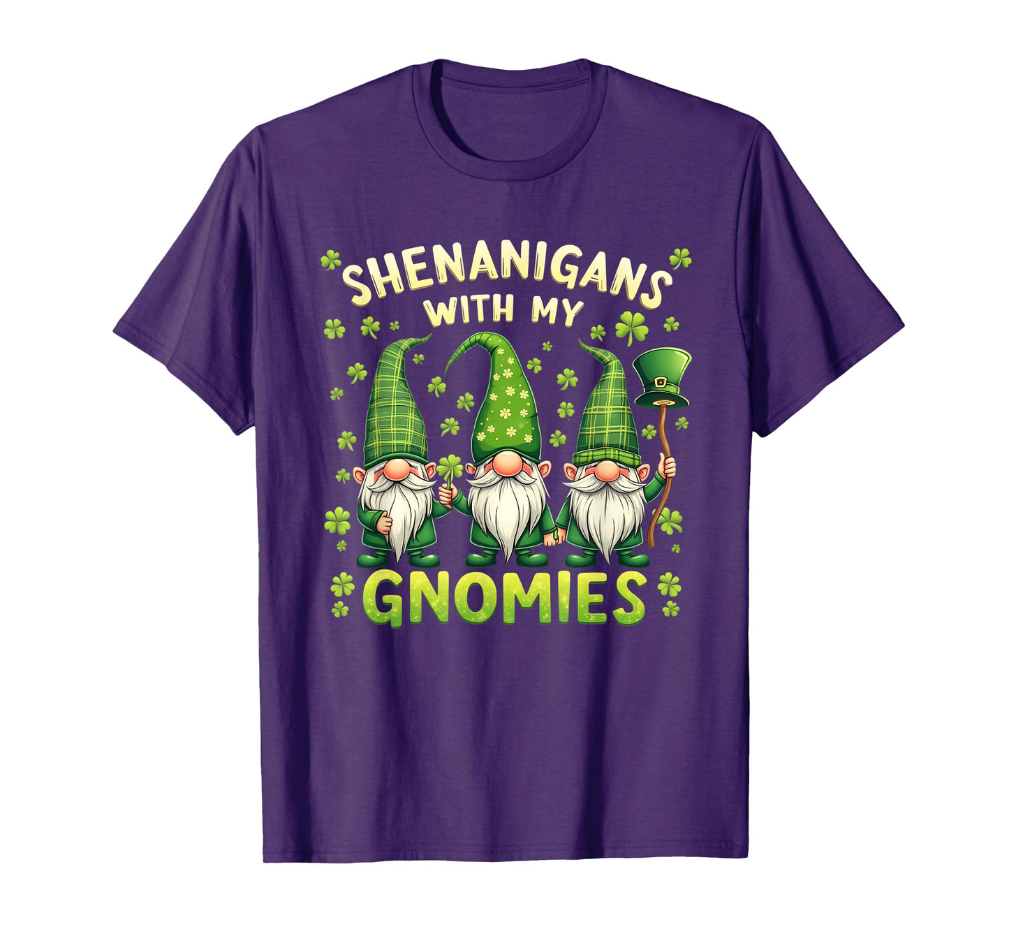 Women’s St Patrick’s Day Lucky Shamrock Gnome Irish Green St T-Shirt