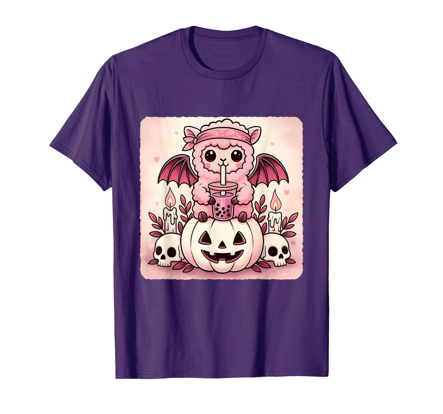 Alpaca Bat Kawaii Pastel Goth Creepy Cute Skeleton T-Shirt
