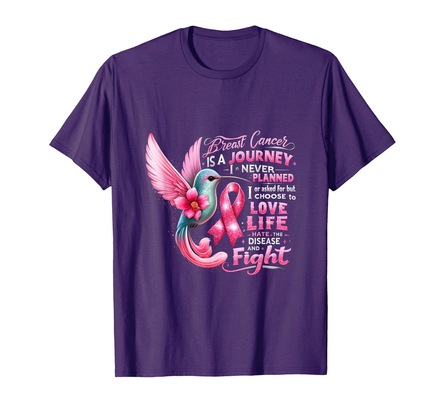Breast Cancer Is A Journey I Never Planned Cancer Warrior T-Shirt