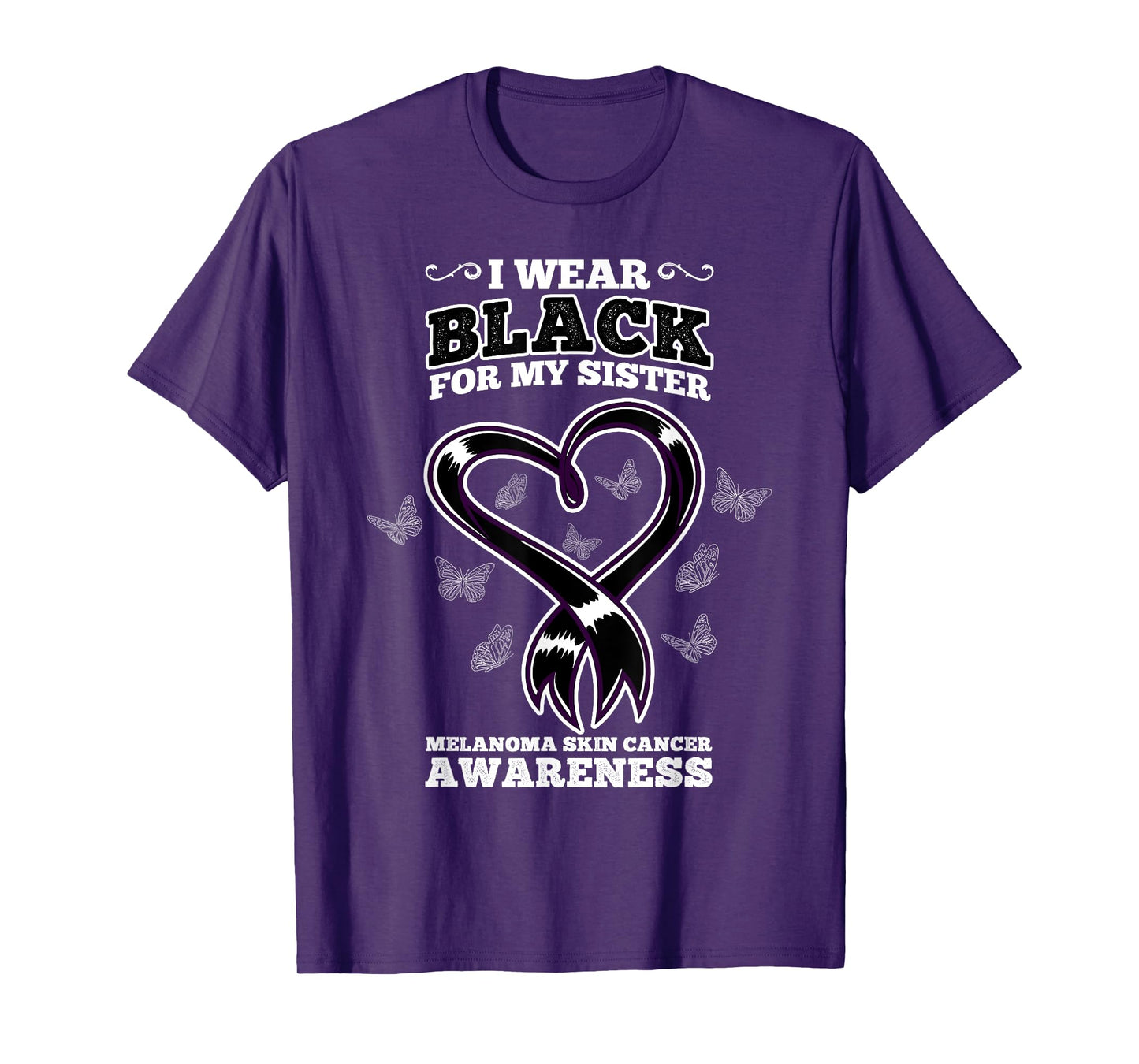 I Wear Black For My Sister Melanoma Skin Cancer Awareness T-Shirt