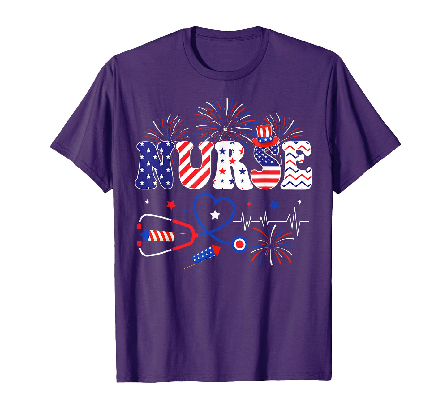 Patriotic Nurse Independence Day American Nurse 4th of July T-Shirt